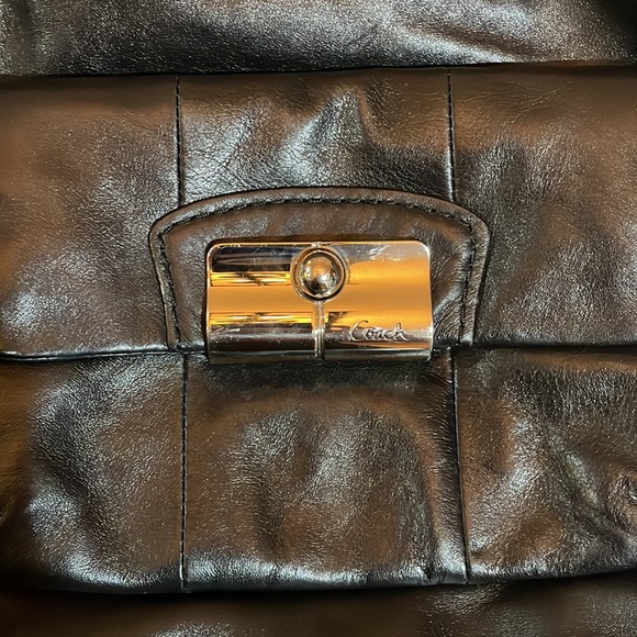 Coach Madison black leather shoulder bag, silver hardware, Tiffany blue lining - Picture 7 of 7